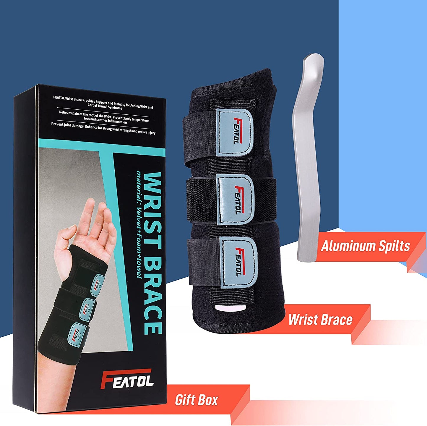 Wrist Brace Hand Brace, Pain Relief Support -Tendonitis, Arthritis, Sprain, Right Hand, Small/Medium