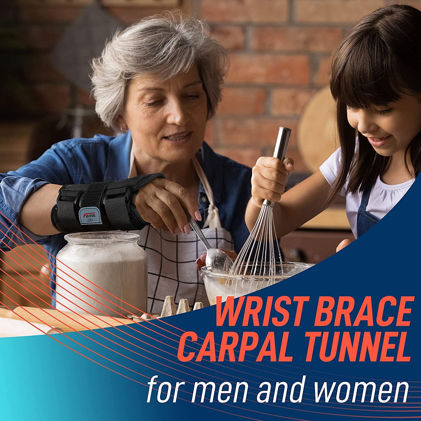 Wrist Brace Hand Brace, Pain Relief Support -Tendonitis, Arthritis, Sprain, Right Hand, Small/Medium