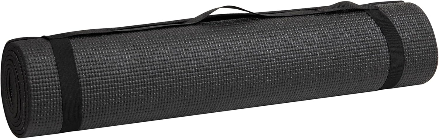 Yoga Extra Thick Fitness & Exercise Mat with Carrying Strap, High Density Anti-Tear