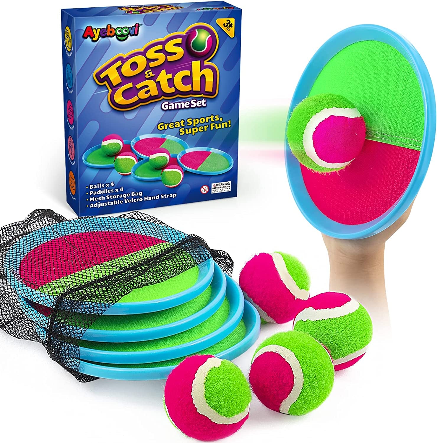 Toss and Catch Ball Game Outdoor Toys for Kids Yard Games Beach Toys outside Games for 3 4 5 6 7 8 9 10 Year Old Boys Girls (Upgraded)