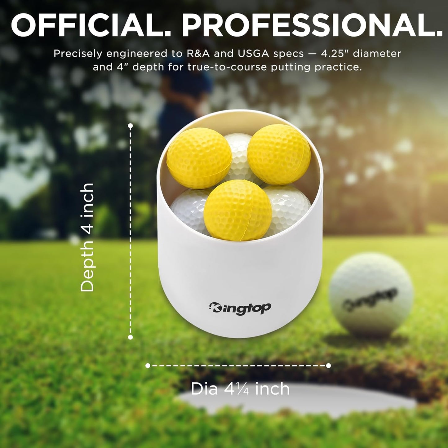 Golf Hole Cup – Fit PGA/USGA Regulations, Golf Accessories for Backyard Practice Putting Green, 4 Inches and 6 Inches Available