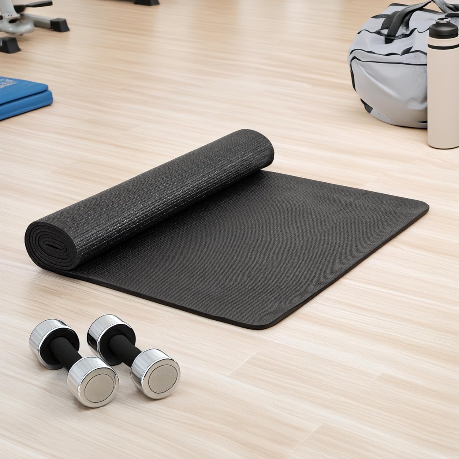Yoga Extra Thick Fitness & Exercise Mat with Carrying Strap, High Density Anti-Tear